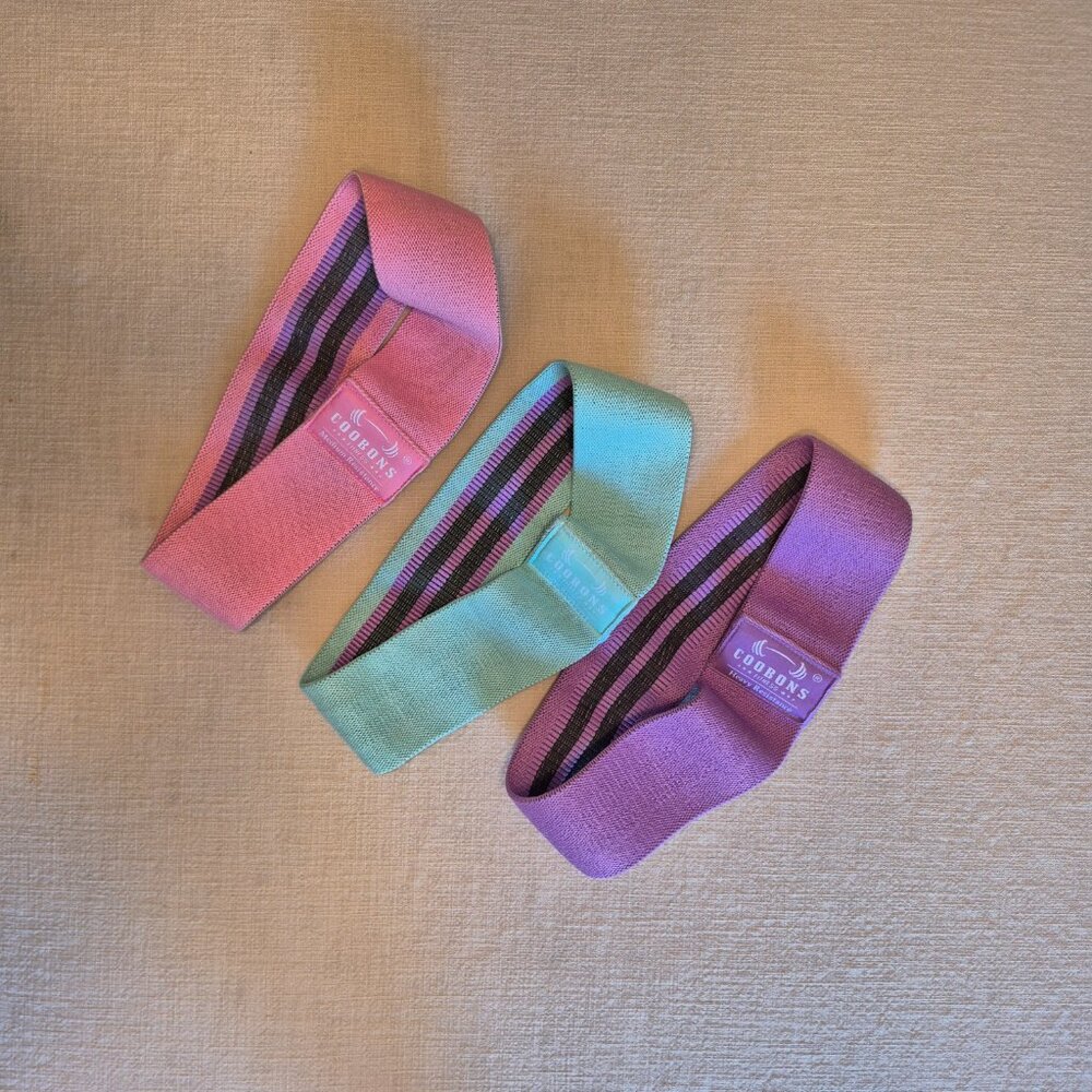 Coobons Resistance Workout Bands - Set of 3 - Picture 2 of 3